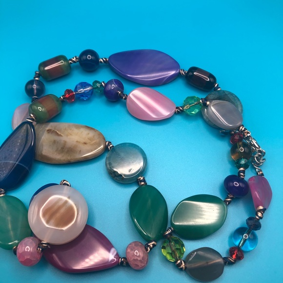 Handmade stone necklace choker - Picture 2 of 5